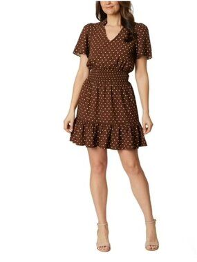 Draper James Women's Ruffled V-Neck Smocked Waistband Tiered Mini Dress